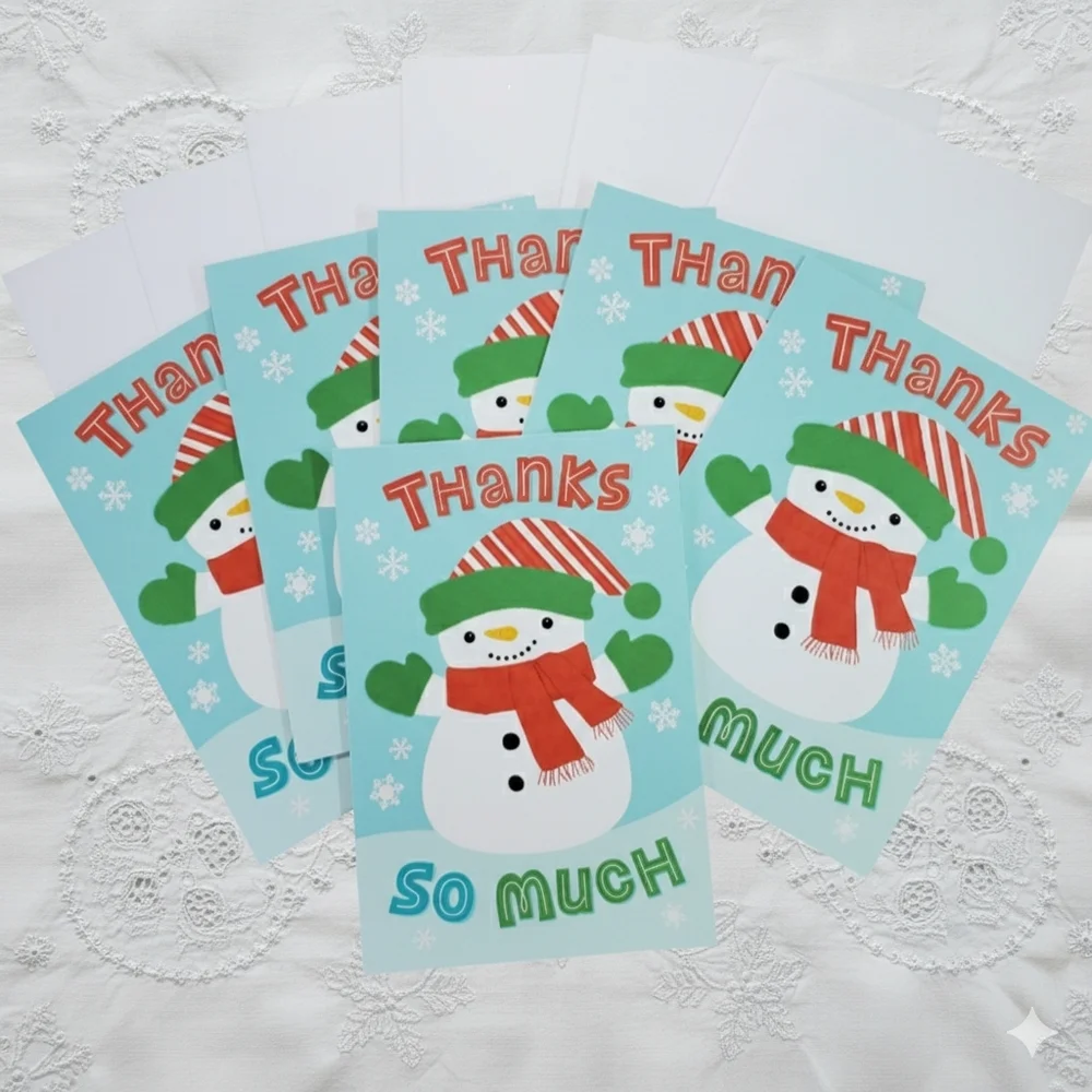 Thank You from Kid 6 Greeting Cards Hallmark Snowman Christmas Holiday Gift